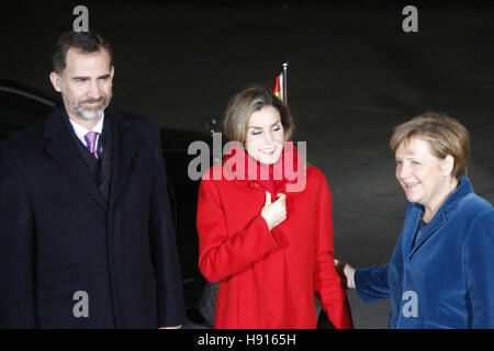 König Felipe VI, Koenigin Letizia von Spanien, BKin Angela Merkel - Treffen der dt. Bundeskanzlerin Mit Dem Spanischen Koenigspaar, Bundeskanzleramt, Stockfoto