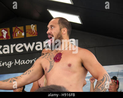 Whakarewarewa Maori Village bei Rotorua, Nordinsel, Neuseeland Stockfoto