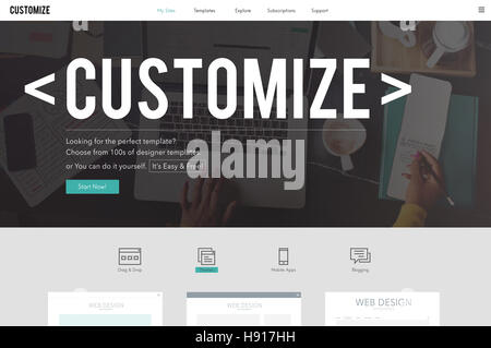 Anpassen, erstellen Sie benutzerdefinierte einzigartiges Konzept Stockfoto