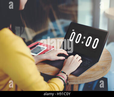 Mitternacht Zeit morgen Timing-Konzept Stockfoto