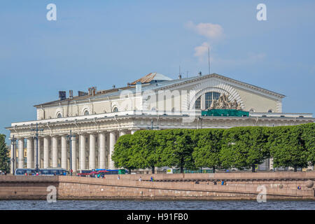 Alten Börsegebäude auf Vasilievsky Insel Sankt Petersburg Russland Stockfoto