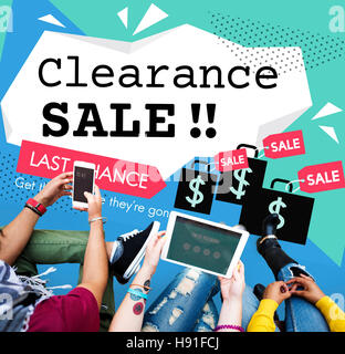 Ausverkauf-Promotion-Angebot-Rabatt-Konzept Stockfoto