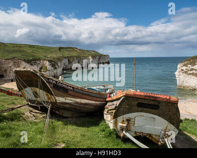 Altes Kopfsteinpflaster Norden Landung, Flamborough Head East Yorkshire Stockfoto