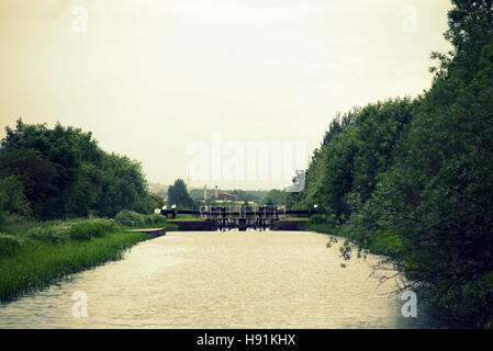 Forth und Clyde Kanal sperren in Glasgow Stockfoto