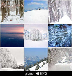 Foto-Collage von kalten Wintertagen Stockfoto