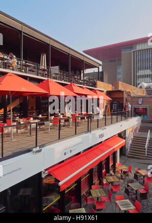 Chile, Santiago, Barrio Bellavista, Blick auf den Patio Bellavista. Stockfoto