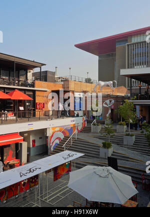 Chile, Santiago, Barrio Bellavista, Blick auf den Patio Bellavista. Stockfoto