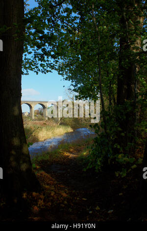 Avon-Viadukt, West Lothian Scptland, Pre-Elektrifizierung der Strecke 21. Oktober 2015 Stockfoto