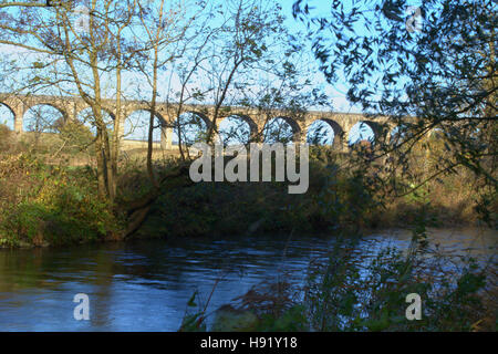 Avon-Viadukt, West Lothian Scptland, Pre-Elektrifizierung der Strecke 21. Oktober 2015 Stockfoto