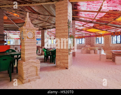 Bolivien Potosi Abteilung Daniel Campos Provinz innere Ansicht des Hotel de Sal Playa Blanca das erste Salz Hotel auf Salar Stockfoto