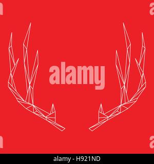Rentier Hörner auf rotem Grund. Vektor-Illustration. Stock Vektor