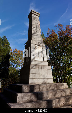 Denkmal am Kings Mountain National Military Park in Blacksburg, Virginia Stockfoto