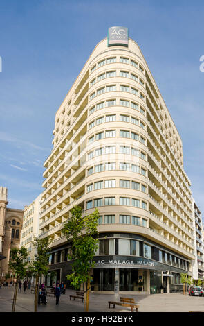 Fassade AC Hotel Malaga Palacio, Hotels, Malaga, Andalusien, Spanien. Stockfoto