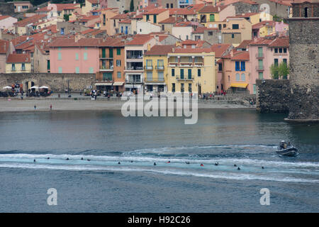 Ausbildung von der französischen Marine Commando in der Bucht von Collioure. Frankreich Stockfoto