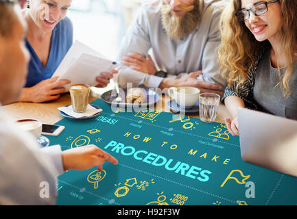 Verfahren Handlungskonzept Ansatz Prozess Technik Stockfoto