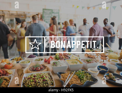 Bon Appetit lecker lecker Catering Küche kulinarisches Konzept Stockfoto
