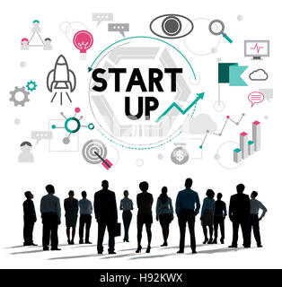 Starten Sie Business Enterprise starten Entwicklungskonzept Stockfoto