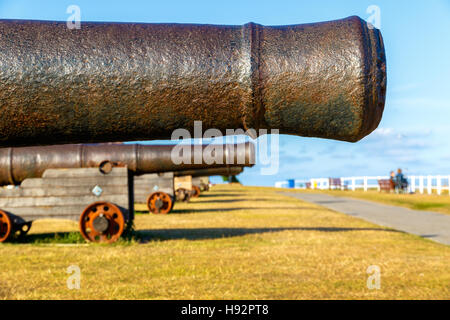 Kanonen auf Gun Hill in Southwold, Suffolk, UK Stockfoto