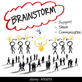 Brainstorming denken Unterstützung Anteil Kommunikationskonzept Stockfoto