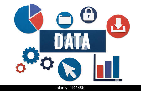 Daten-Analyse-Informationen-Technologie-Konzept Stockfoto