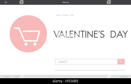 Valentinstag einkaufen Homepage Website-Konzept Stockfoto
