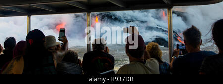 Lava-Bootstour, Kilauea-Vulkan, HVNP. Insel von Hawaii, Hawaii Stockfoto