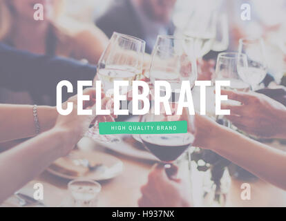 Feier feiern Priase Party-Glück-Jubiläum-Konzept Stockfoto