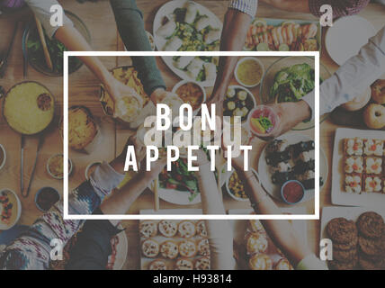 Bon Appetit Buffet Küche kulinarische Verpflegung lecker Konzept Stockfoto