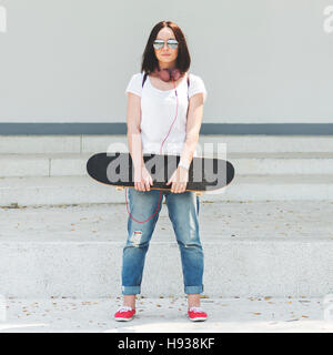 Funky Fresh Hipster Genuss Skateboarding Konzept Stockfoto