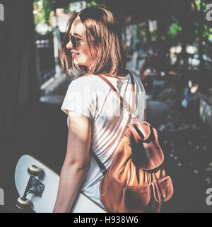 Funky Fresh Hipster Genuss Skateboarding Konzept Stockfoto