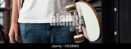 Funky Fresh Hipster Genuss Skateboarding Konzept Stockfoto