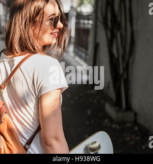 Funky Fresh Hipster Genuss Skateboarding Konzept Stockfoto