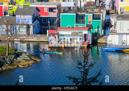 Fishermans Wharf, Victoria, Hafen, Vancouver Island, Britisch-Kolumbien, Kanada Stockfoto