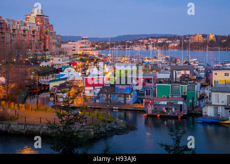 Fishermans Wharf, Victoria, Hafen, Vancouver Island, Britisch-Kolumbien, Kanada Stockfoto