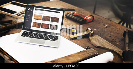 Tischler Craftmanship Zimmerei Handwerk Holz Workshop-Konzept Stockfoto