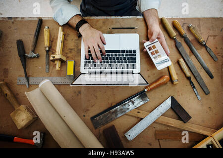 Handwerker Beruf Beruf Streben nach qualifizierten Konzept Stockfoto