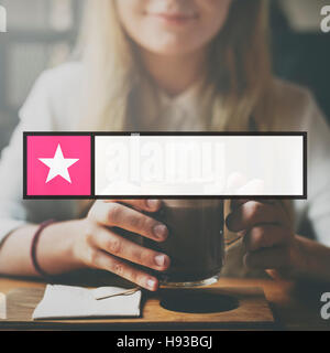 Abzeichen-Label namens Stempel Exemplar Tag Markenkonzept Stockfoto