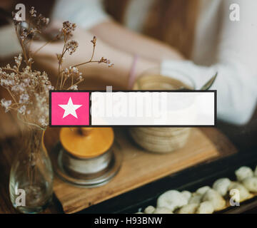 Abzeichen-Label namens Stempel Exemplar Tag Markenkonzept Stockfoto