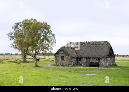 Altes Bauernhaus auf dem Gelände der Schlacht von Culloden (Leananch Haus). Stockfoto