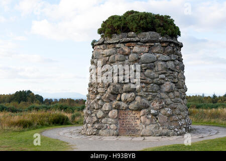 Schlacht von Culloden Memorial Cairn Stockfoto