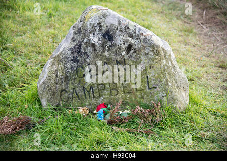 Schlacht von Culloden Clan Memorial Stein Marker (Clan Campbell). Stockfoto