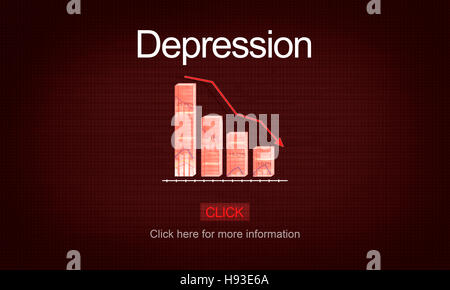 Depression-Störung Abschwung Krankheit Medizin Konzept Stockfoto