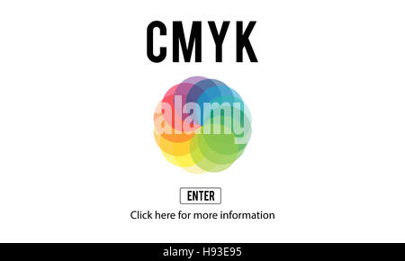 CMYK-Emblem Symbol Farbkonzept Stockfoto