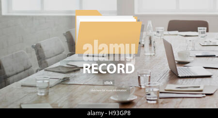 Rekord vertraulichen Privatsphäre Infomation Datenkonzept Stockfoto