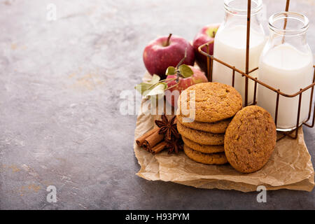 Apfel-Zimt Snickerdoodle-cookies Stockfoto