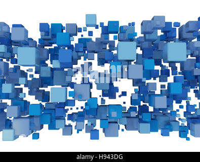 blaue 3d Würfel isoliert auf weißem Hintergrund