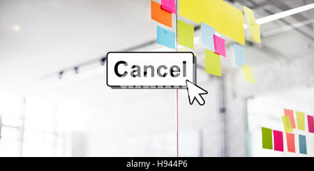 Klicken Sie auf Cancel-Button-Interface-Konzept Stockfoto