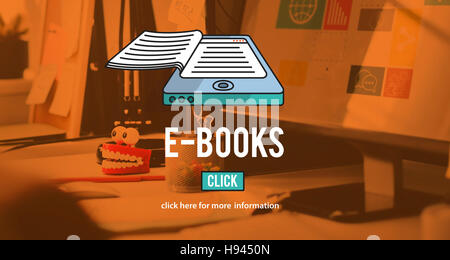 E-Books E-Reader Literatur Innovation Technologie Medienkonzept Stockfoto