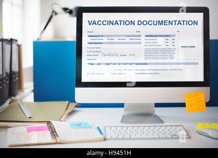 Impfung Dokumentation medizinisches Konzept Stockfoto