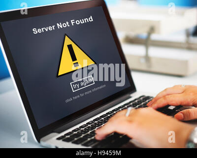Server nicht gefunden Computer-Datenbank-Netzwerk-Konzept Stockfoto